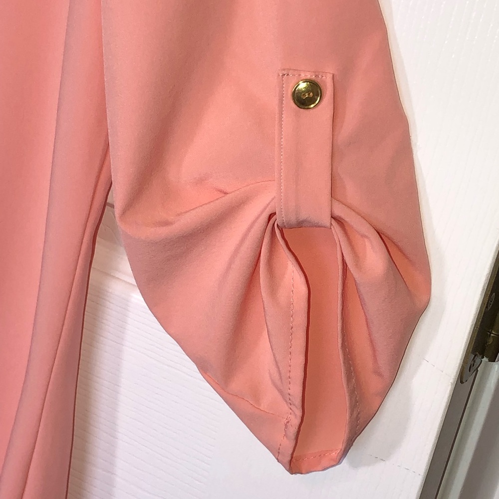 GS Small Solid Block Peach Pink Summer Very Light Weight & Cool Dress size Small - Picture 2 of 8
